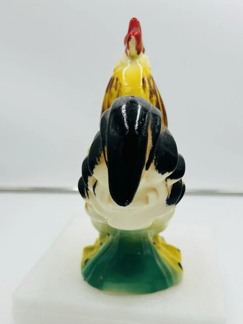 Vintage Ceramic Rooster Hen Planter Multicolor Farmhouse Country Pottery USA